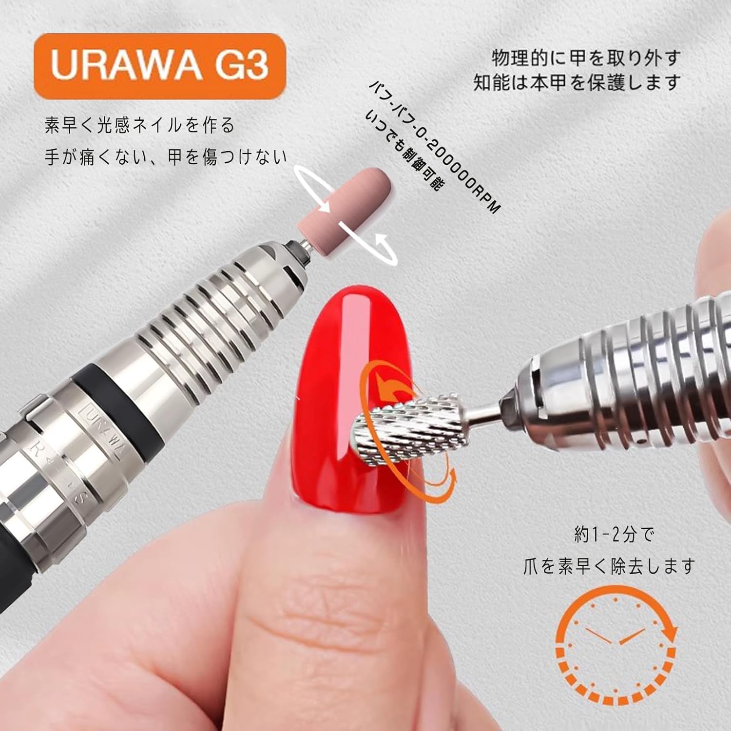 ネイルマシン ウラワ-G3 浦和 プロ用 ネイルマシーン プッシャー付